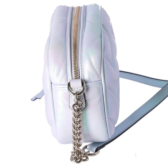 GUCCI GG Marmont Shoulder Bag 447632 Iridescent Pearl Blue Leather - Picture 2 of 8